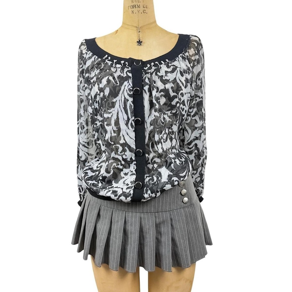 Vintage Alberto Makali Sheer Off Shoulder Blouse Maximalist Whimsygoth Medium